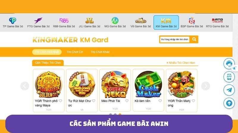 Giới thiệu top sản phẩm game bài awin hot