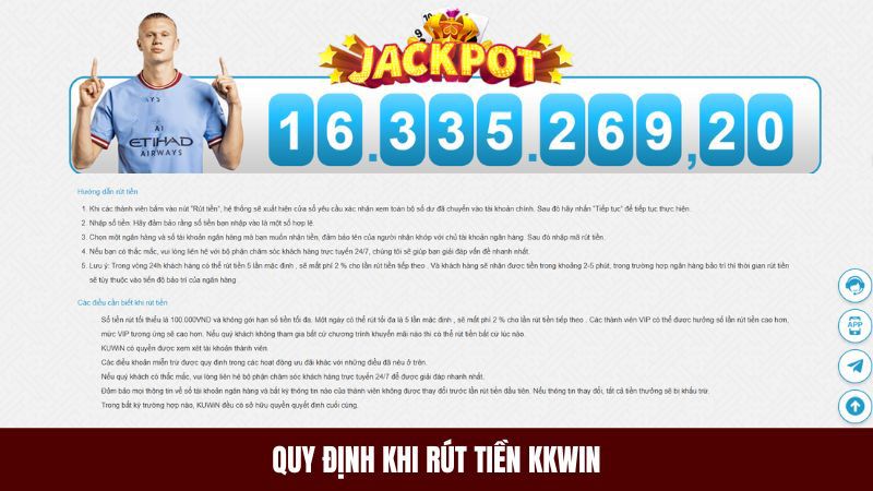 Lưu ý về hạn mức đổi thưởng khi rút tiền Kkwin